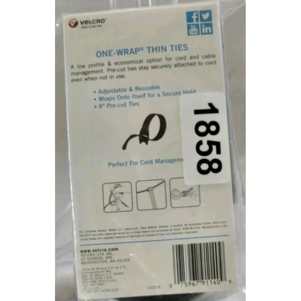 Black 8In Self Bundling Cable Ties Wire Organizing Ties For Cord Management